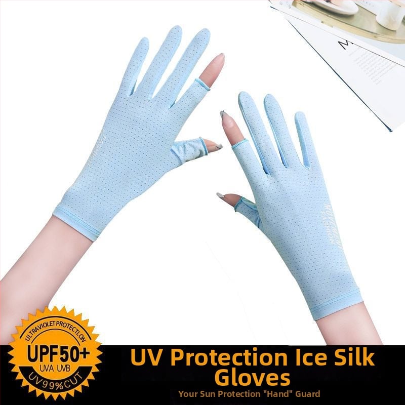 Sieviešu saules aizsardzības cimdi - UV aizsardzība, anti-slīdēšana, elpojoši, ar skārienjutīgu ekrānu saderīgi; Materiāls: Cits