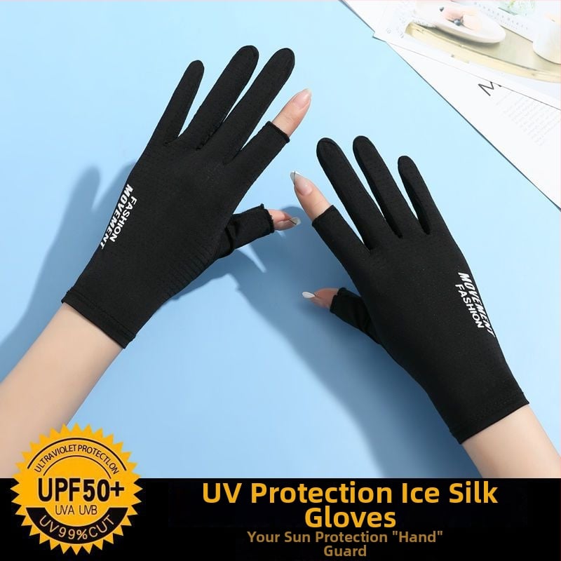 Sieviešu saules aizsardzības cimdi - UV aizsardzība, anti-slīdēšana, elpojoši, ar skārienjutīgu ekrānu saderīgi; Materiāls: Cits