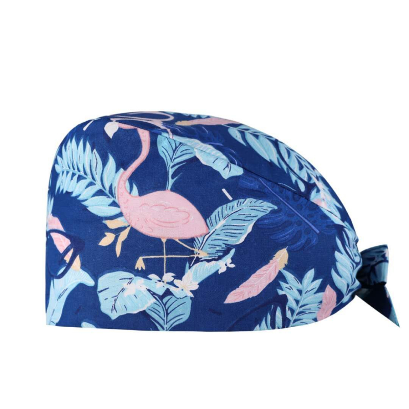 Πλεκτή χειρουργική κάλυψη κεφαλής, βαμβακερή, εκτύπωση μοτίβου, ύφανση Twill, κορυφή με κυρτό σχήμα