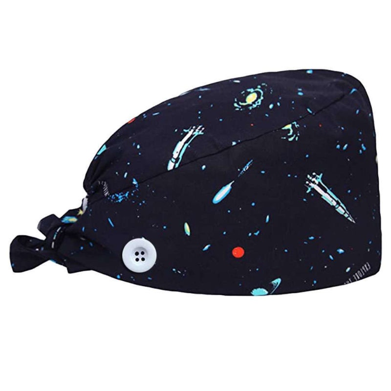 Πλεκτή χειρουργική κάλυψη κεφαλής, βαμβακερή, εκτύπωση μοτίβου, ύφανση Twill, κορυφή με κυρτό σχήμα