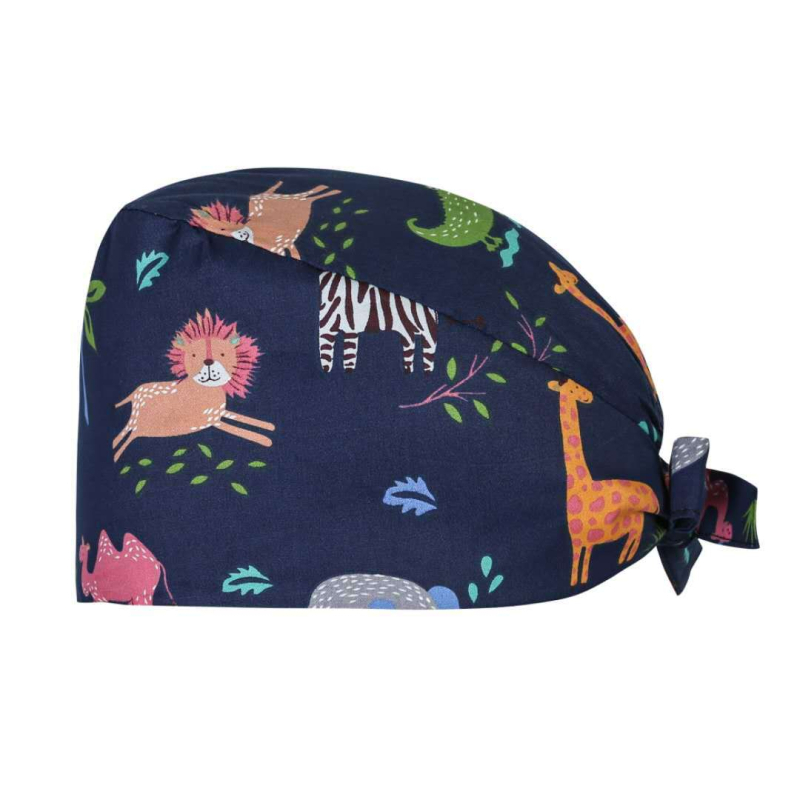 Πλεκτή χειρουργική κάλυψη κεφαλής, βαμβακερή, εκτύπωση μοτίβου, ύφανση Twill, κορυφή με κυρτό σχήμα