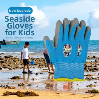 Vaikų apsauginės pirštinės lauko veikloms: neslystančios, atsparios vandeniui ir pjovimo atsparios, tinkamos žvejybai, sodininkystei ir stovyklavimui