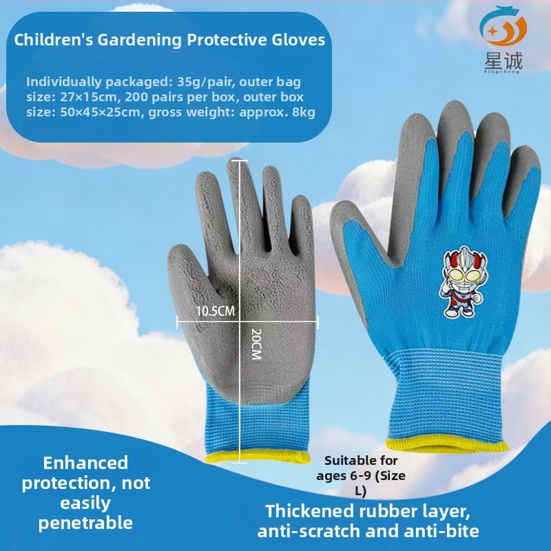 Vaikų apsauginės pirštinės lauko veikloms: neslystančios, atsparios vandeniui ir pjovimo atsparios, tinkamos žvejybai, sodininkystei ir stovyklavimui