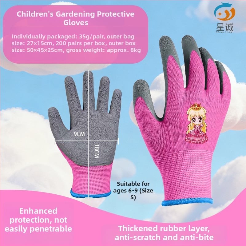 Vaikų apsauginės pirštinės lauko veikloms: neslystančios, atsparios vandeniui ir pjovimo atsparios, tinkamos žvejybai, sodininkystei ir stovyklavimui