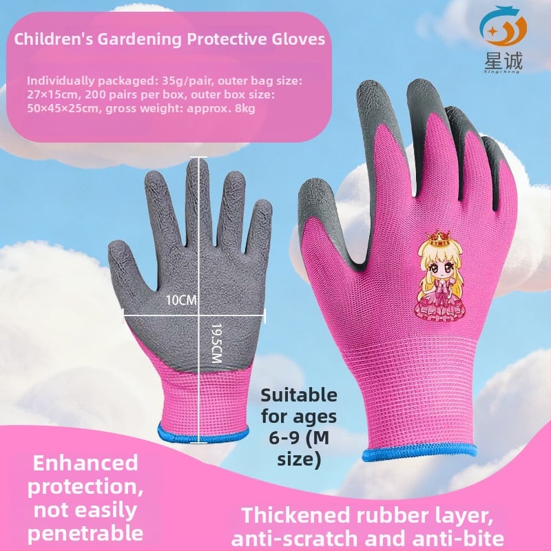 Vaikų apsauginės pirštinės lauko veikloms: neslystančios, atsparios vandeniui ir pjovimo atsparios, tinkamos žvejybai, sodininkystei ir stovyklavimui