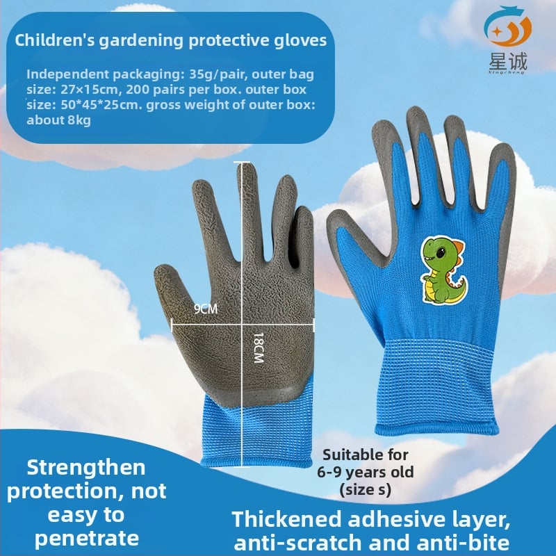 Vaikų apsauginės pirštinės lauko veikloms: neslystančios, atsparios vandeniui ir pjovimo atsparios, tinkamos žvejybai, sodininkystei ir stovyklavimui