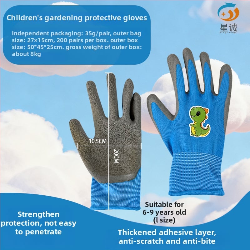 Vaikų apsauginės pirštinės lauko veikloms: neslystančios, atsparios vandeniui ir pjovimo atsparios, tinkamos žvejybai, sodininkystei ir stovyklavimui