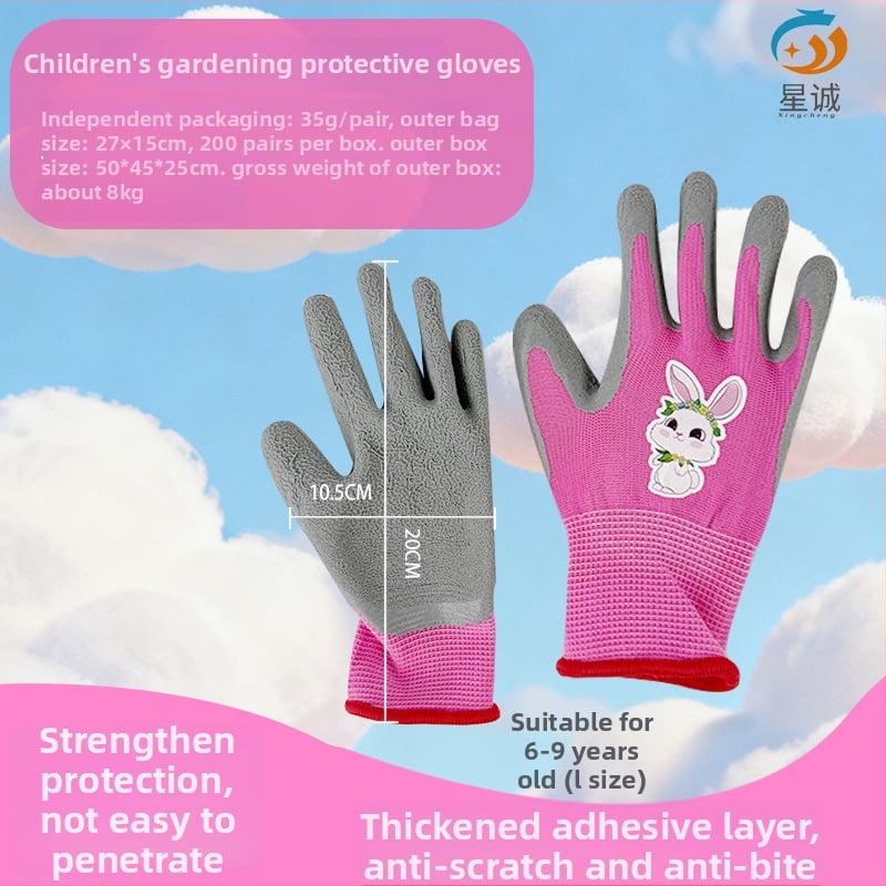 Vaikų apsauginės pirštinės lauko veikloms: neslystančios, atsparios vandeniui ir pjovimo atsparios, tinkamos žvejybai, sodininkystei ir stovyklavimui