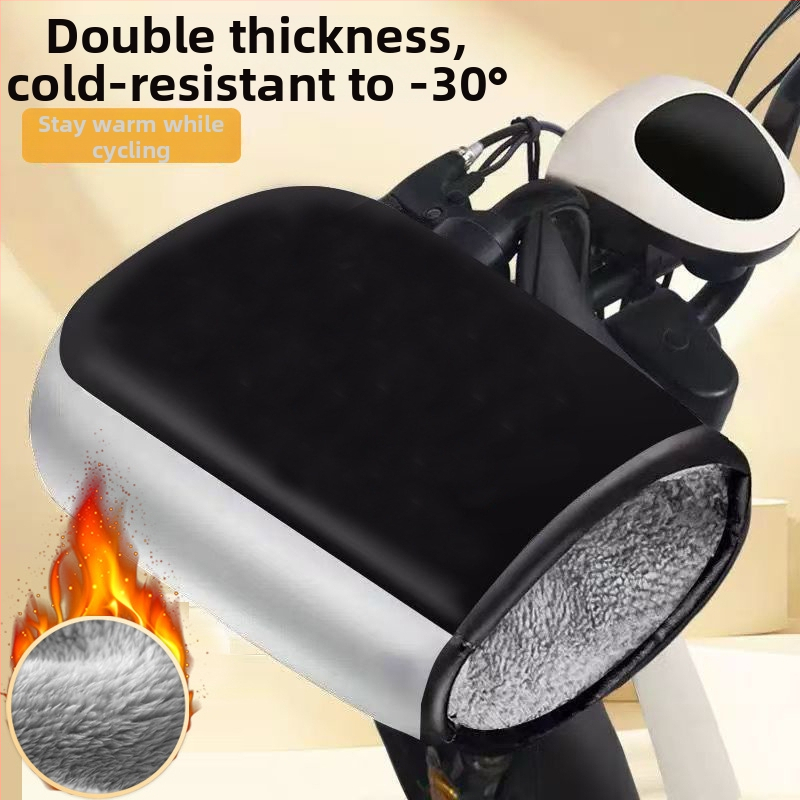 Unisex ziemas cimdi elektriskajam motociklam/elektroskuterim — pret vēju, silti, ar fleece iekšpusi