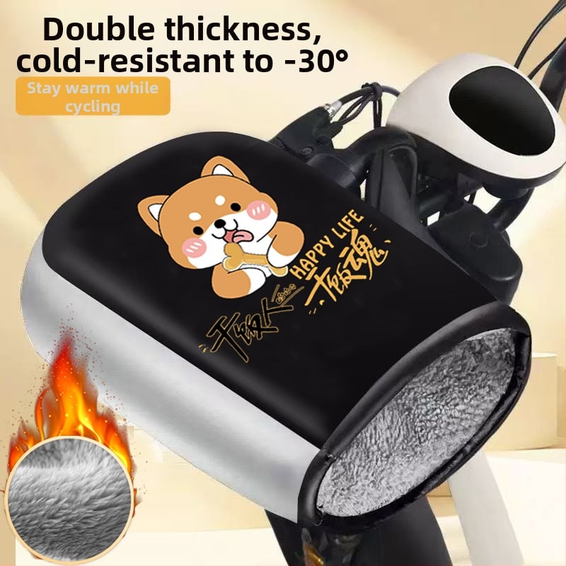 Unisex ziemas cimdi elektriskajam motociklam/elektroskuterim — pret vēju, silti, ar fleece iekšpusi