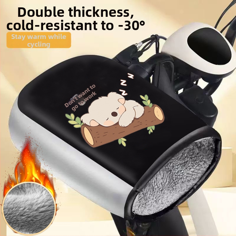 Unisex ziemas cimdi elektriskajam motociklam/elektroskuterim — pret vēju, silti, ar fleece iekšpusi