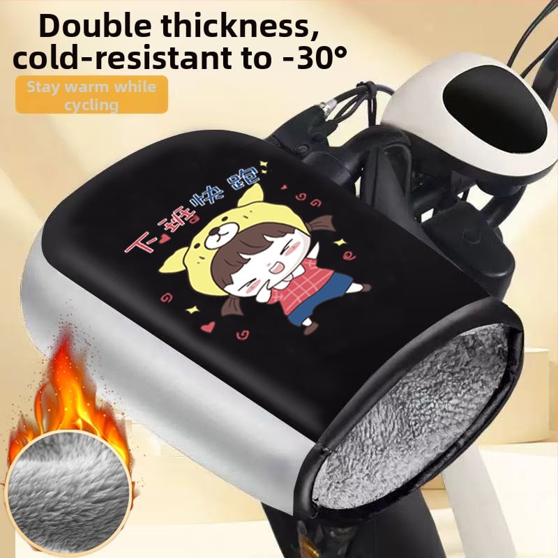 Unisex ziemas cimdi elektriskajam motociklam/elektroskuterim — pret vēju, silti, ar fleece iekšpusi