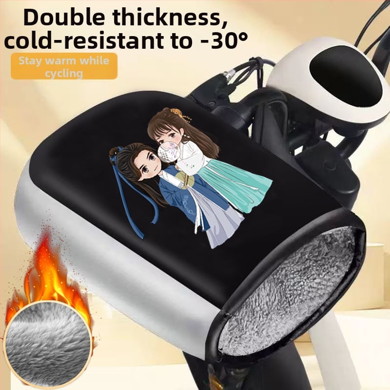 Unisex ziemas cimdi elektriskajam motociklam/elektroskuterim — pret vēju, silti, ar fleece iekšpusi