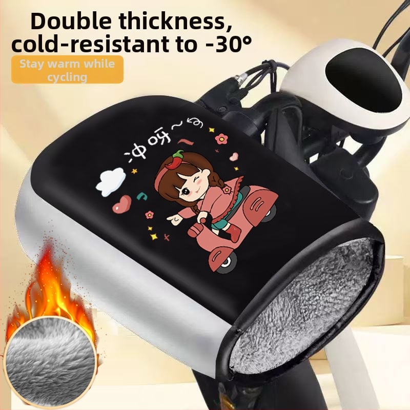 Unisex ziemas cimdi elektriskajam motociklam/elektroskuterim — pret vēju, silti, ar fleece iekšpusi