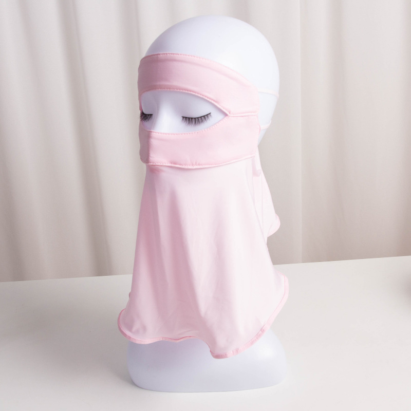 Maska za lice s UV zaštitom za žene, Ice Silk tkanina, najlon s do 10% spandeksa, korejskog stila poluzaštita za vanjsku vožnju biciklom
