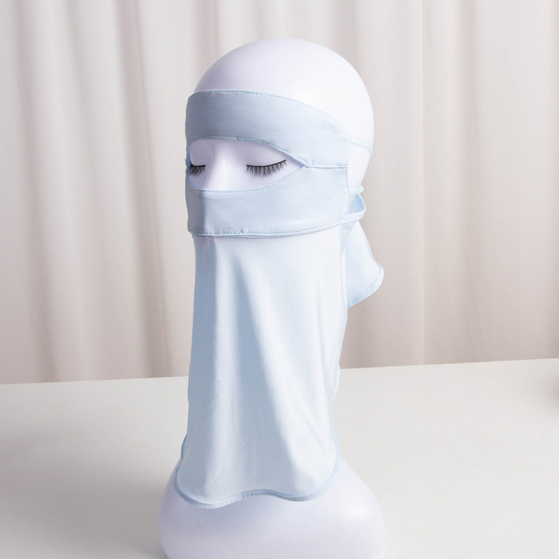 Maska za lice s UV zaštitom za žene, Ice Silk tkanina, najlon s do 10% spandeksa, korejskog stila poluzaštita za vanjsku vožnju biciklom