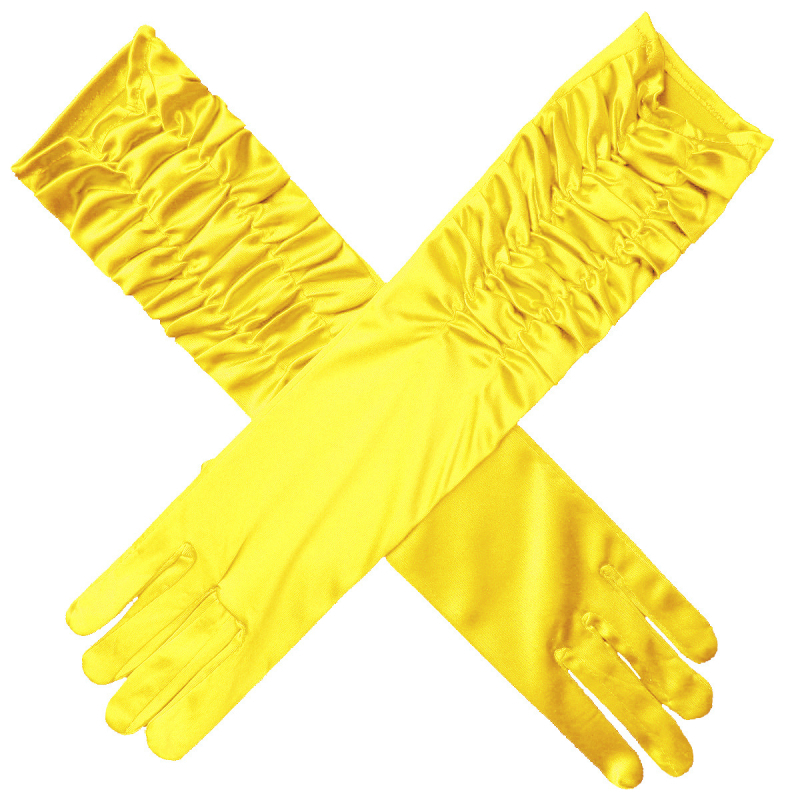 Булчински сатенени ръкавици, дълги, с пълни пръсти, декоративни, от My Aini, персонализируеми