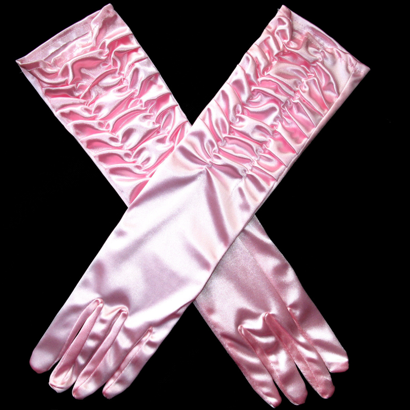 Булчински сатенени ръкавици, дълги, с пълни пръсти, декоративни, от My Aini, персонализируеми