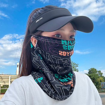 Ljetna maska za lice za biciklizam s UV zaštitom, Ice Silk materijal, street/hip-hop stil, polupokriven dizajn