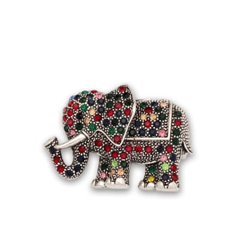 Ženska broš s elefantom od kristala, originalni dizajn, elektroplatinirani završetak