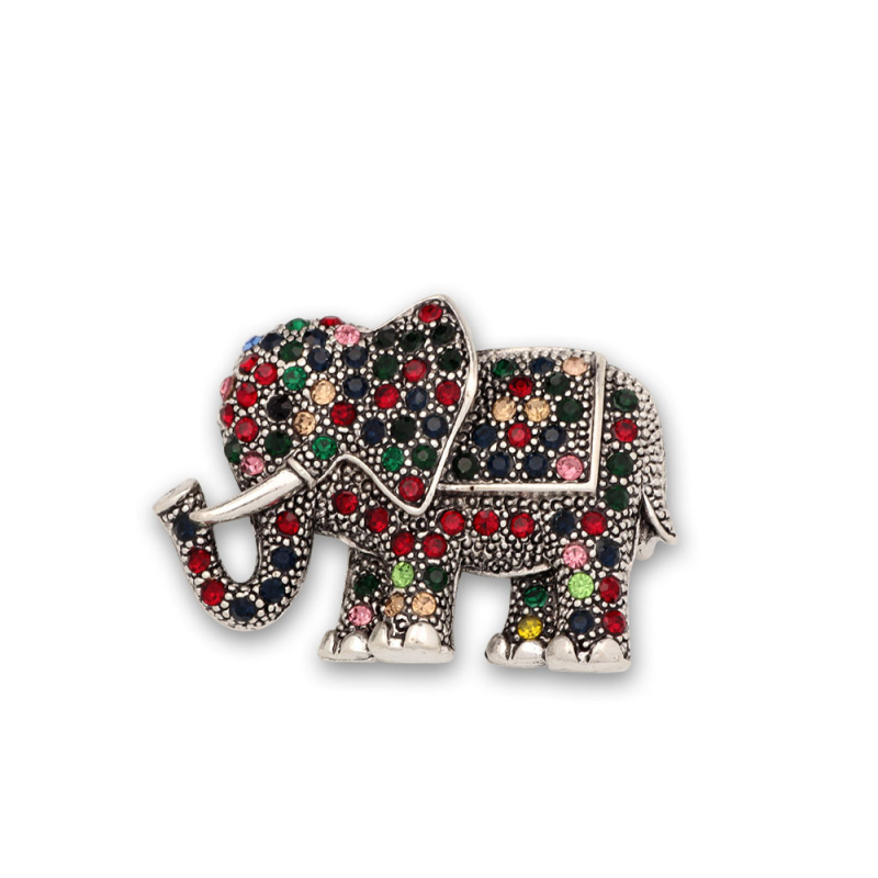 Ženska broš s elefantom od kristala, originalni dizajn, elektroplatinirani završetak