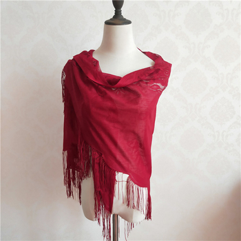 Čipkasti trokutasti šal s resicama, vintage etno stil, jednostavno tkanje, čipkasta tkanina od poliestera, tisak i jacquard obrada, ljetni dodatak