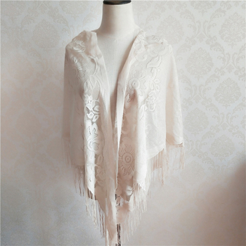 Čipkasti trokutasti šal s resicama, vintage etno stil, jednostavno tkanje, čipkasta tkanina od poliestera, tisak i jacquard obrada, ljetni dodatak