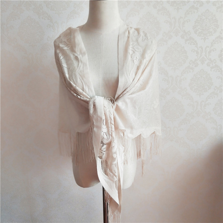 Čipkasti trokutasti šal s resicama, vintage etno stil, jednostavno tkanje, čipkasta tkanina od poliestera, tisak i jacquard obrada, ljetni dodatak