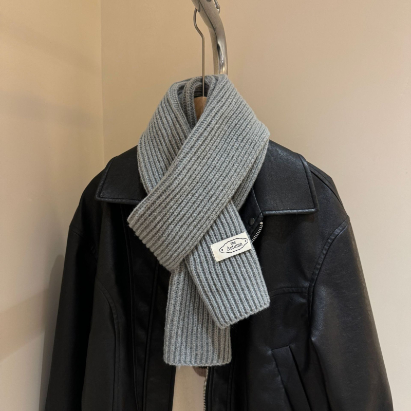 Korejskog stila pleteni zimski šal, minimalistički, pliš materijal, mekan vratni dio