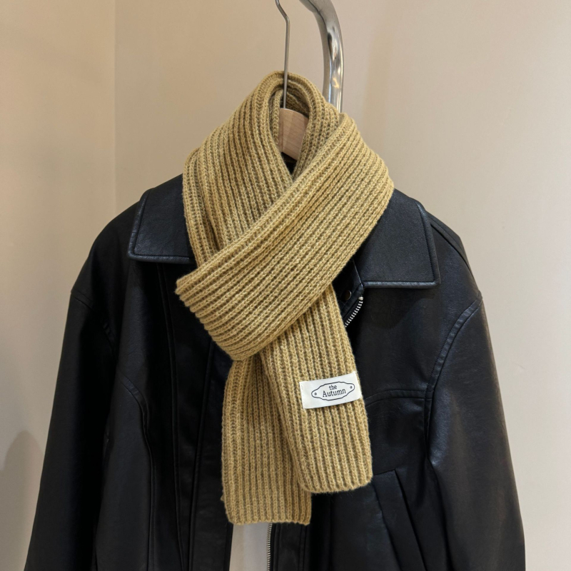 Korejskog stila pleteni zimski šal, minimalistički, pliš materijal, mekan vratni dio