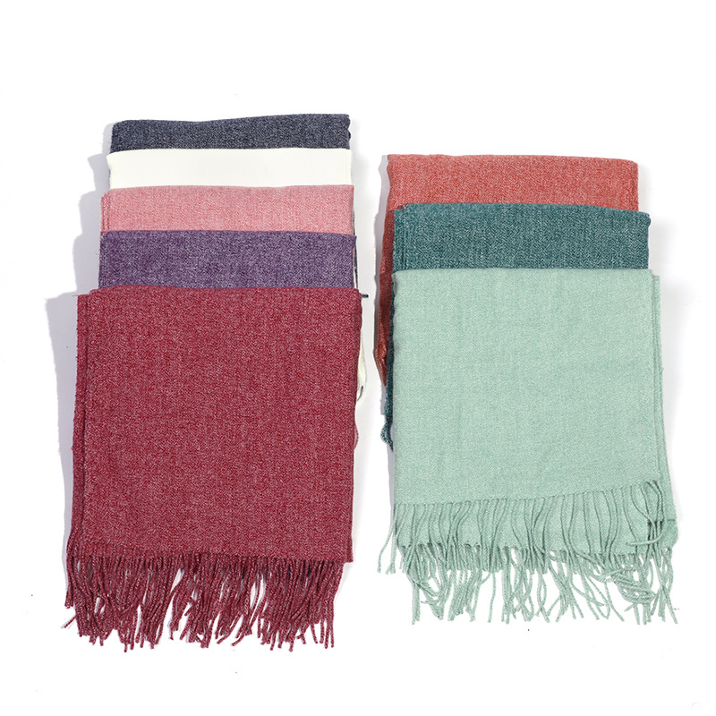 Šal od imitacijskog kašmira s resicama, Warp Knit, zimska toplina, poslovni stil, 96%+ poliester tkanina