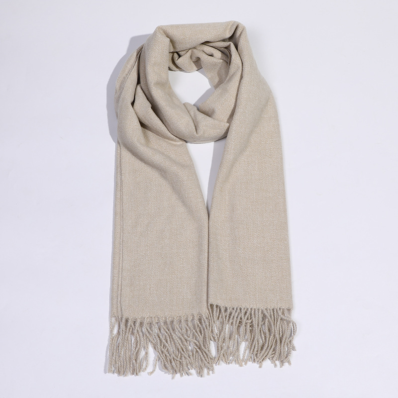 Šal od imitacijskog kašmira s resicama, Warp Knit, zimska toplina, poslovni stil, 96%+ poliester tkanina