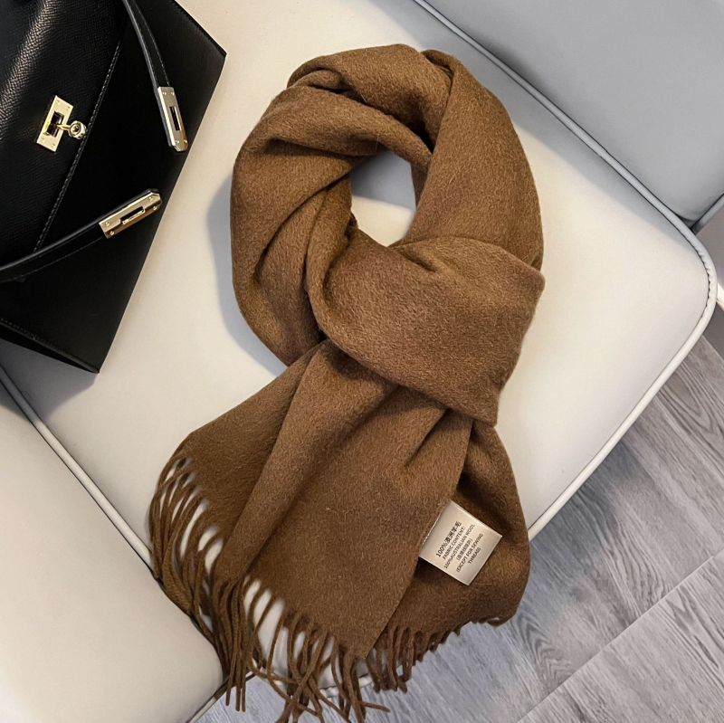 Šal od 100% vune, warp pletenje, zadržava toplinu, zima, produžena duljina sa resicama