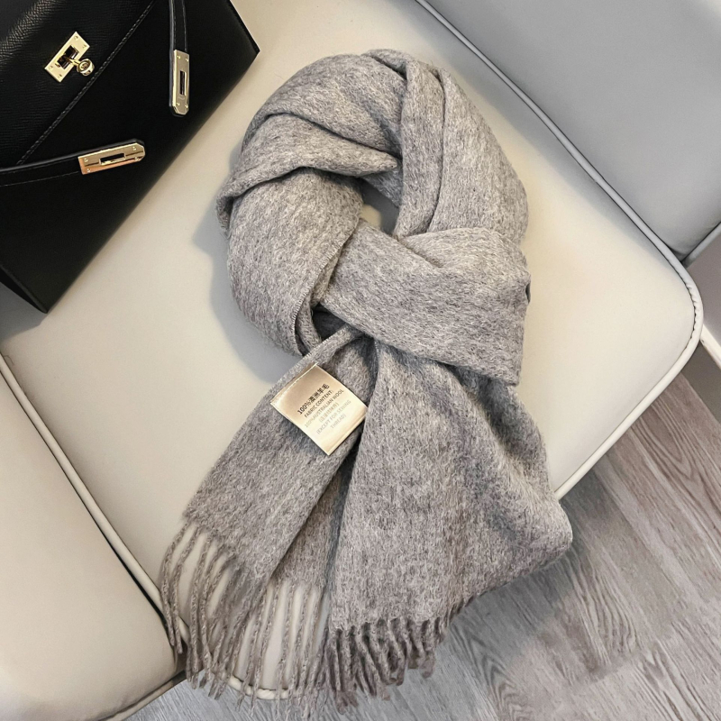 Šal od 100% vune, warp pletenje, zadržava toplinu, zima, produžena duljina sa resicama