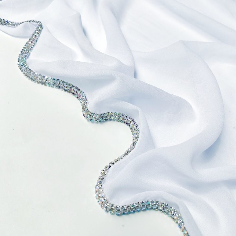 Sieviešu šifona galvas šalle saules aizsardzībai, ķēdes raksts, drukāts dekoratīvs aksesuārs, pielāgojams