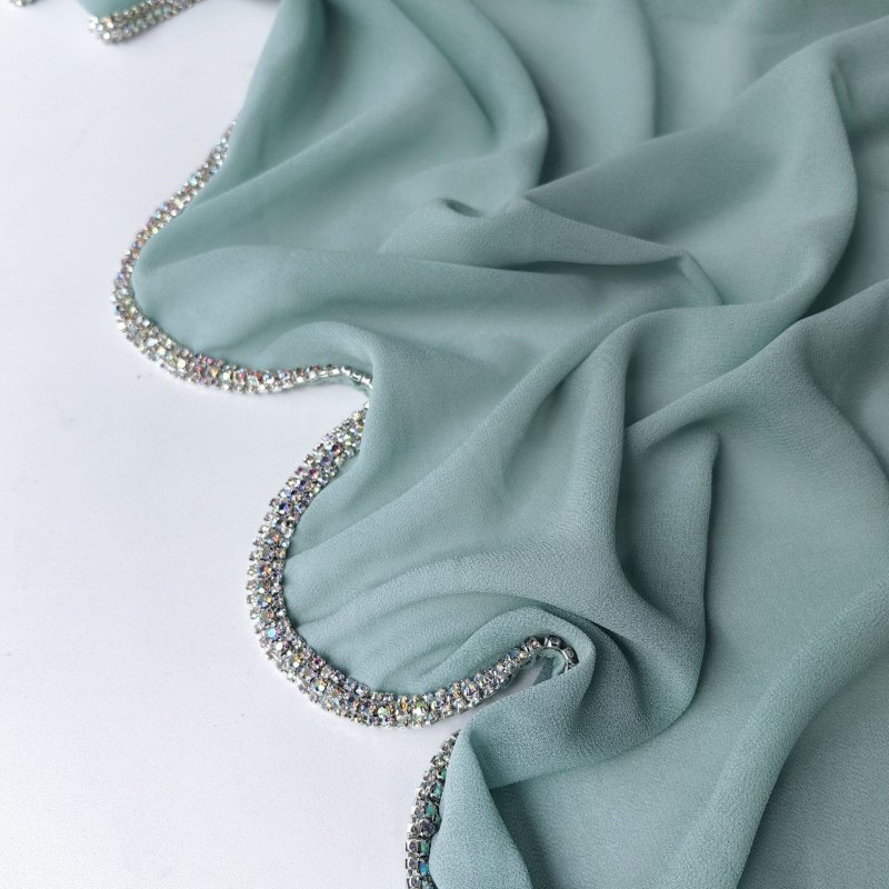 Sieviešu šifona galvas šalle saules aizsardzībai, ķēdes raksts, drukāts dekoratīvs aksesuārs, pielāgojams