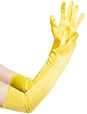 Sieviešu garās satīna cimdi – kāzu un deju aksesuāri; Materiāls: satīns; Visas sezonas; Pavasara 2021 izlase