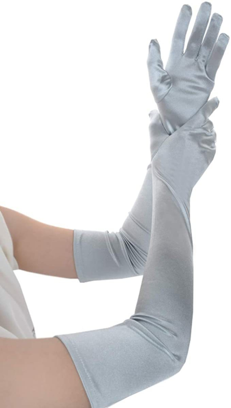 Sieviešu garās satīna cimdi – kāzu un deju aksesuāri; Materiāls: satīns; Visas sezonas; Pavasara 2021 izlase