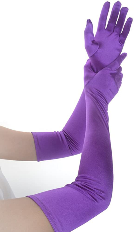 Sieviešu garās satīna cimdi – kāzu un deju aksesuāri; Materiāls: satīns; Visas sezonas; Pavasara 2021 izlase