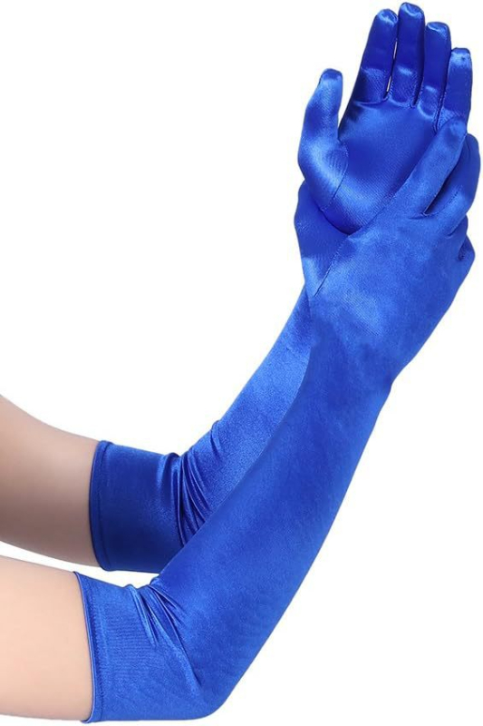 Sieviešu garās satīna cimdi – kāzu un deju aksesuāri; Materiāls: satīns; Visas sezonas; Pavasara 2021 izlase