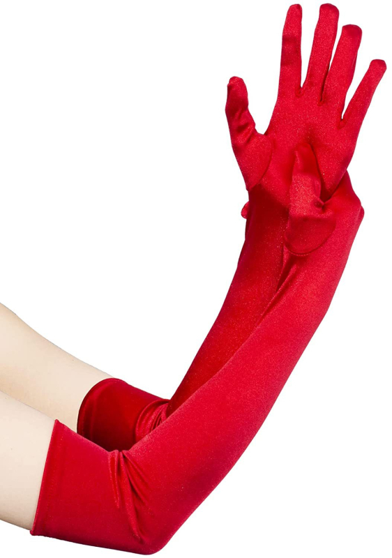 Sieviešu garās satīna cimdi – kāzu un deju aksesuāri; Materiāls: satīns; Visas sezonas; Pavasara 2021 izlase