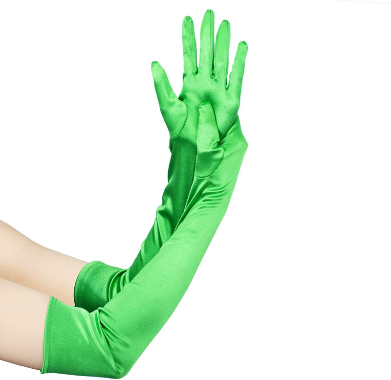 Sieviešu garās satīna cimdi – kāzu un deju aksesuāri; Materiāls: satīns; Visas sezonas; Pavasara 2021 izlase