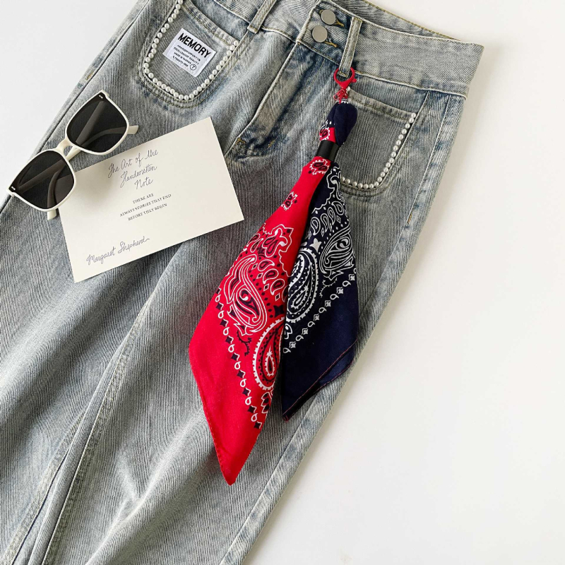 Pamukasti kvadratni šal za pojas za streetwear i hip-hop stil, ravno tkanje, otisak, lansiran ljeto 2025