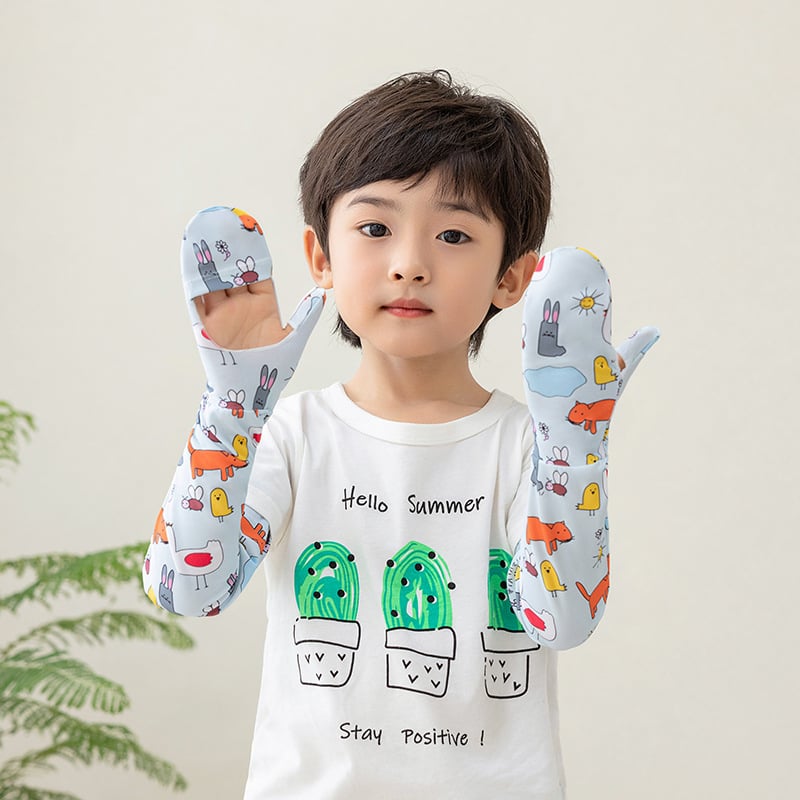 Bērnu ice silk UV aizsardzības piedurknes, elpojošas, elastīgas, pretslīdošas