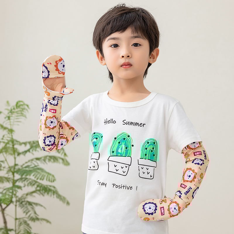 Bērnu ice silk UV aizsardzības piedurknes, elpojošas, elastīgas, pretslīdošas