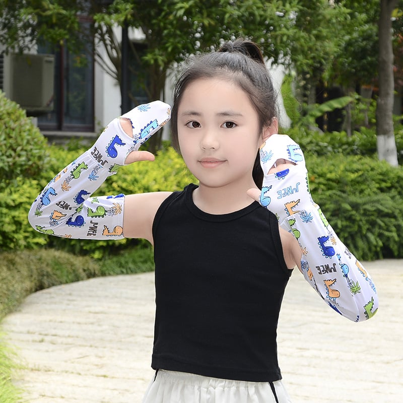 Bērnu ice silk UV aizsardzības piedurknes, elpojošas, elastīgas, pretslīdošas