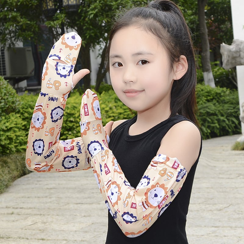 Bērnu ice silk UV aizsardzības piedurknes, elpojošas, elastīgas, pretslīdošas