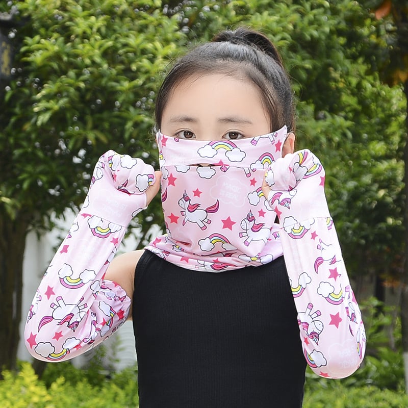 Bērnu ice silk UV aizsardzības piedurknes, elpojošas, elastīgas, pretslīdošas