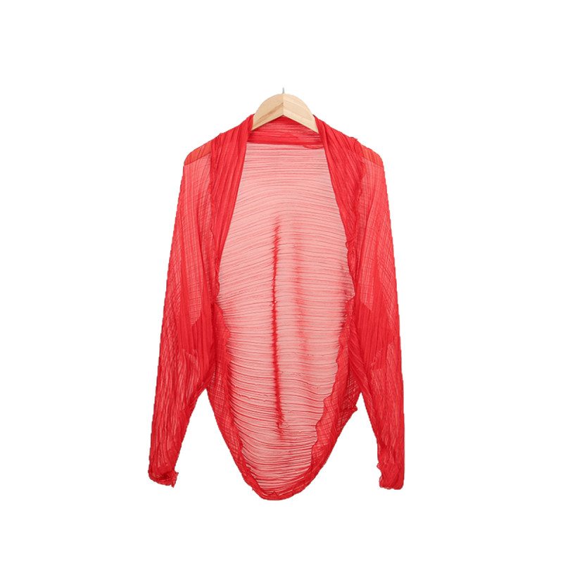 Дамски летен шал-кардиган с UV защита, флорален принт, полиестер, свободна кройка, дълги ръкави