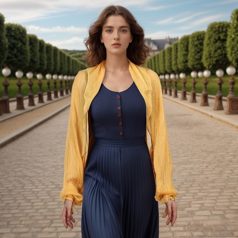 Дамски летен шал-кардиган с UV защита, флорален принт, полиестер, свободна кройка, дълги ръкави